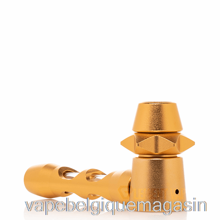 Vape Shop Bruxelles Cheech Verre Métal Enveloppé Frappeur Main Pipe Or
